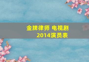 金牌律师 电视剧 2014演员表